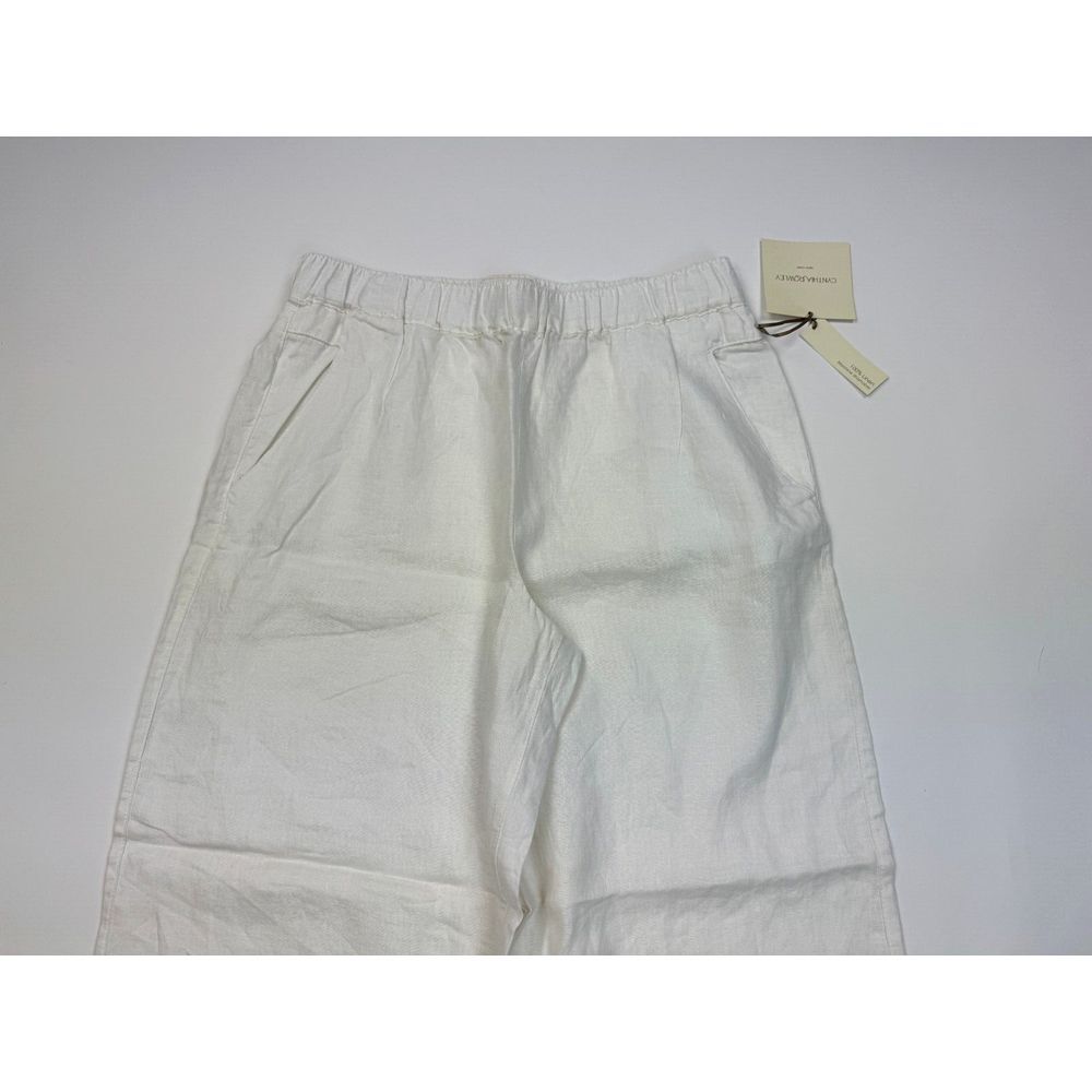 Cynthia Rowley Linen Wide Leg Cropped Pants Women L NWT Elastic Waist Pockets - Picture 3 of 12